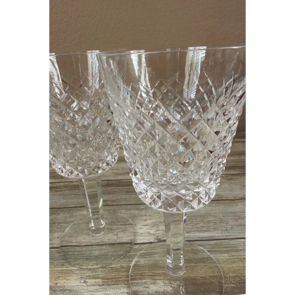 Set of 6 Waterford Crystal ALANA 7" Water Goblets Gothic Mark Vintage - Picture 5 of 16